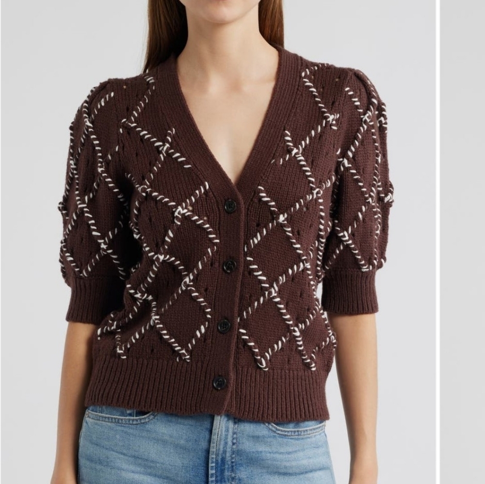 Brown Diamond Knit Women's Sweater